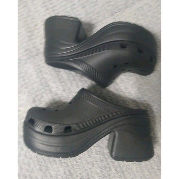 Crocs Heeled Mules Black Size 9 Ladies Grunge Y2k - Picture 1 of 16